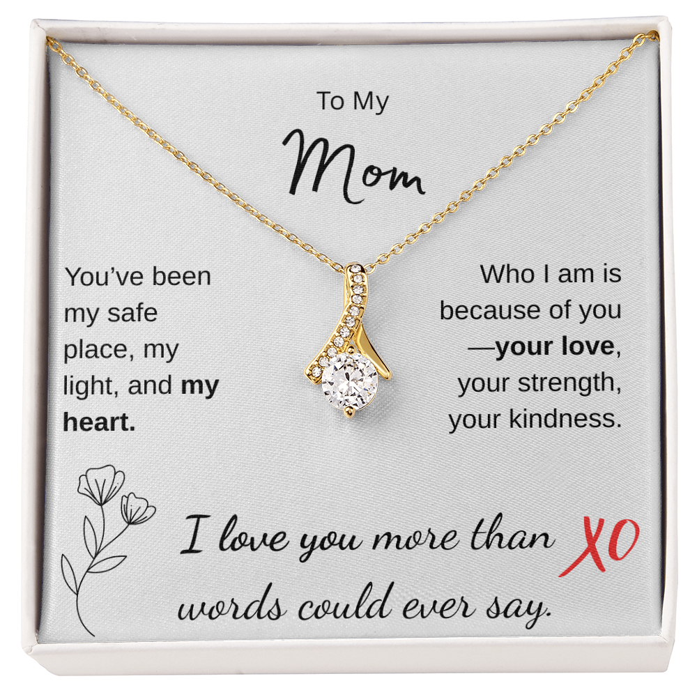 Mom - Ribbon Shaped Pendant