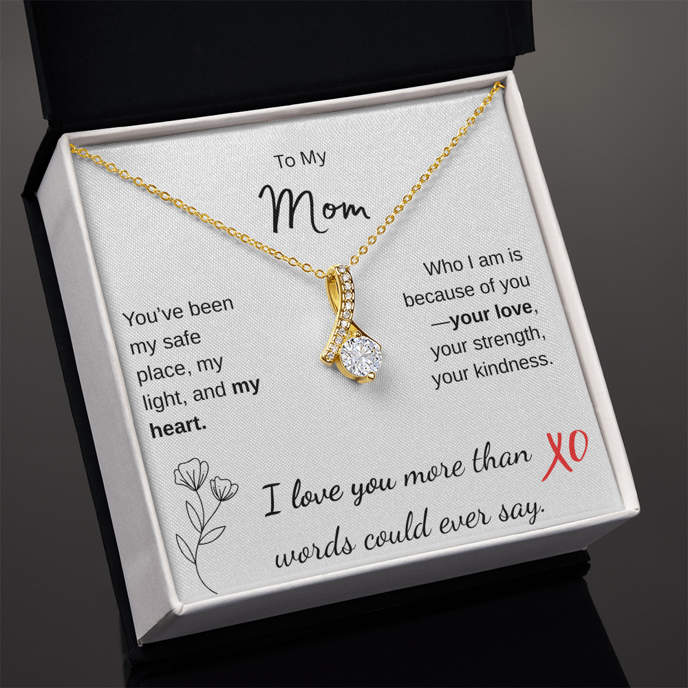 Mom - Ribbon Shaped Pendant