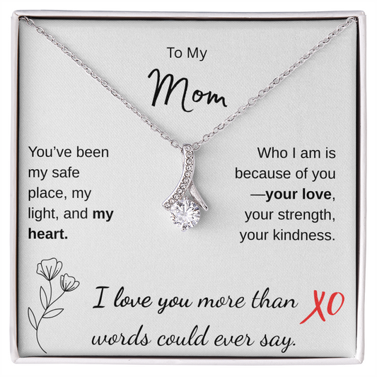 Mom - Ribbon Shaped Pendant
