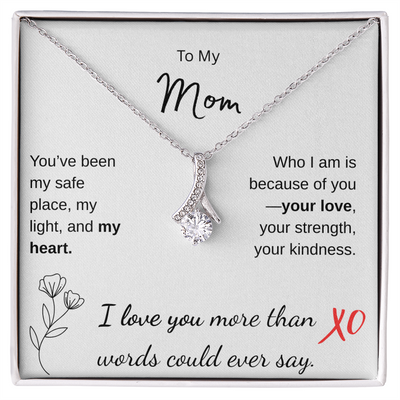 Mom - Ribbon Shaped Pendant