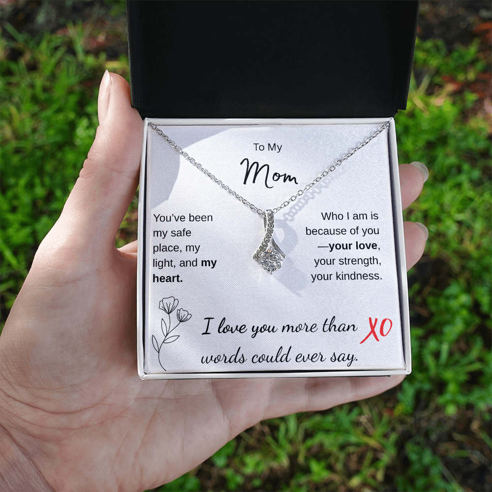 Mom - Ribbon Shaped Pendant