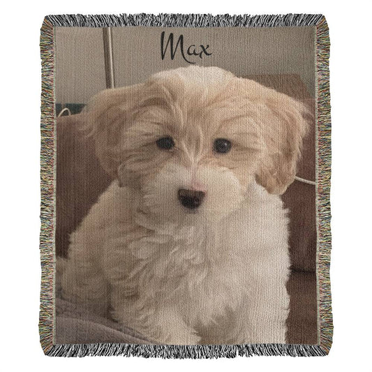 Heirloom Photo Woven Blanket (Portrait with name)